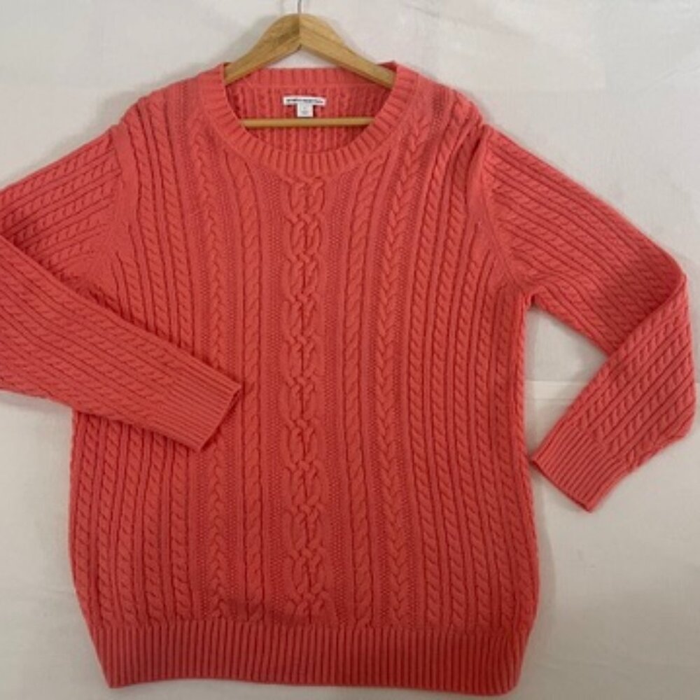 Amazon Essentials Coral Crew Neck Cable Knit Sweater
